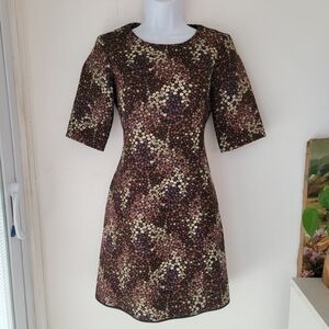 Zara Trafaluc Floral Jacquard Print Mini Multicolor Dress   Size S